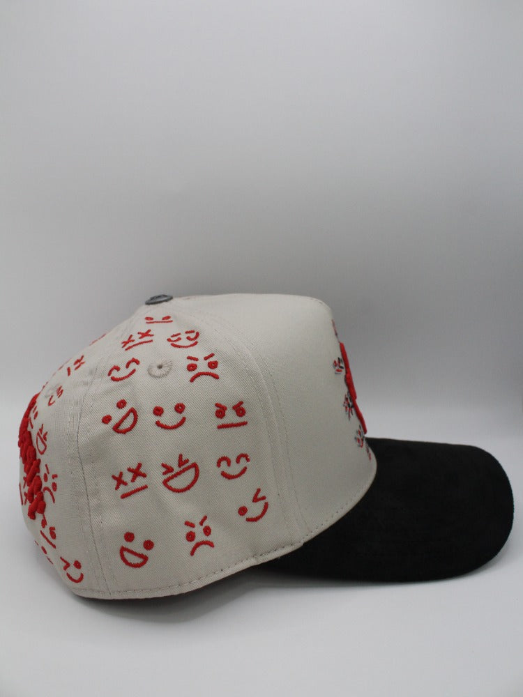HAPPY FACE XY BEIGE/RED