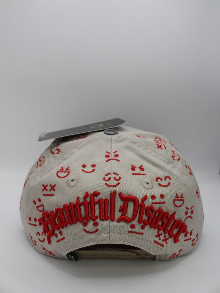 HAPPY FACE XY BEIGE/RED