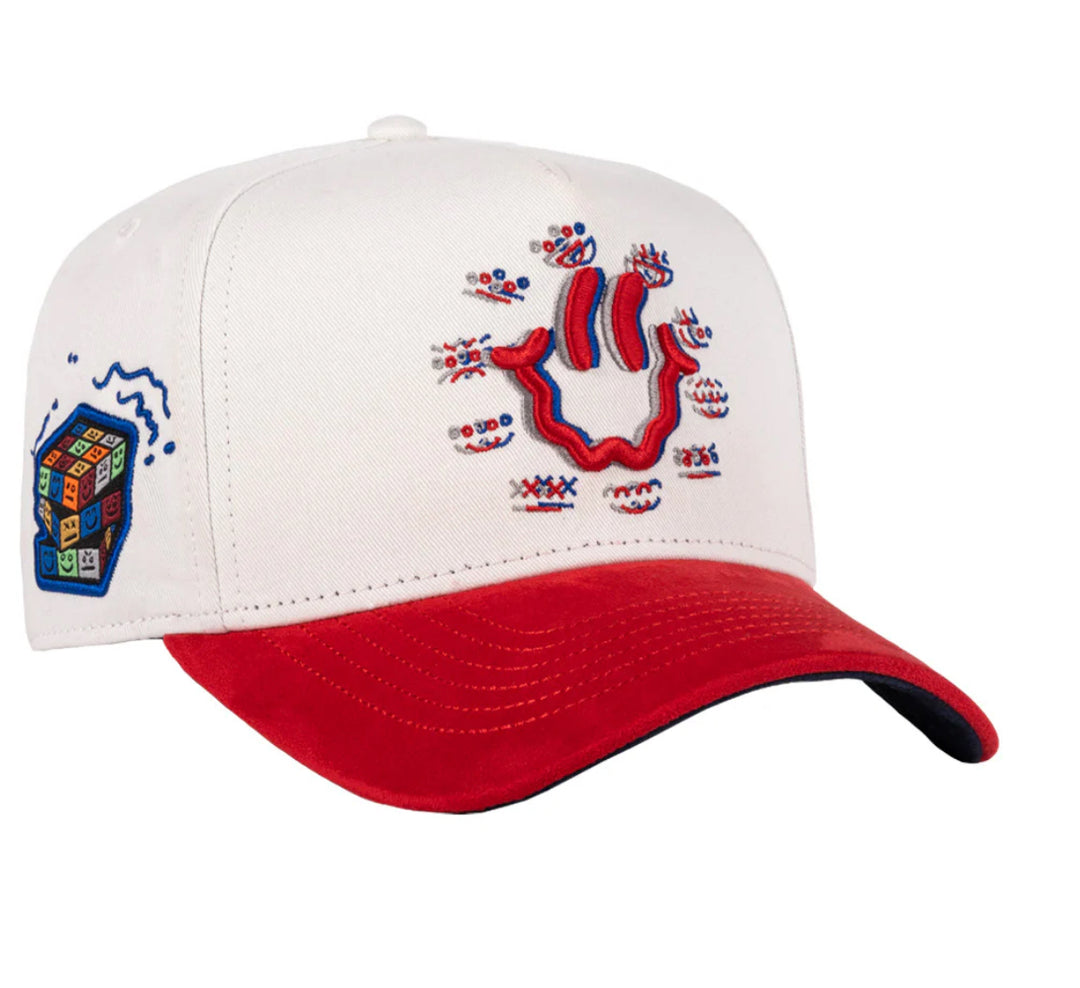 HAPPY FACE BEIGE RED