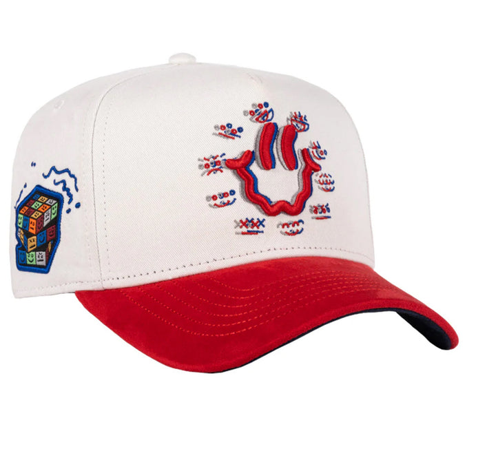 HAPPY FACE BEIGE RED