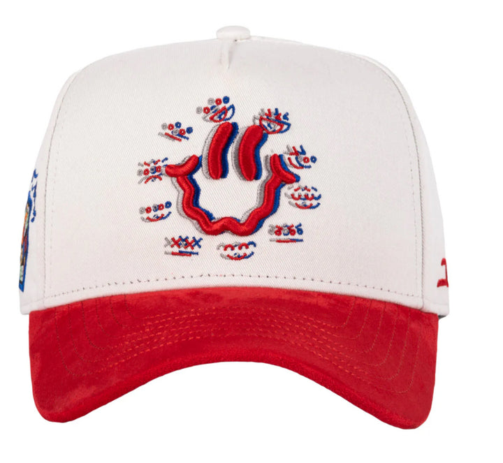 HAPPY FACE BEIGE RED